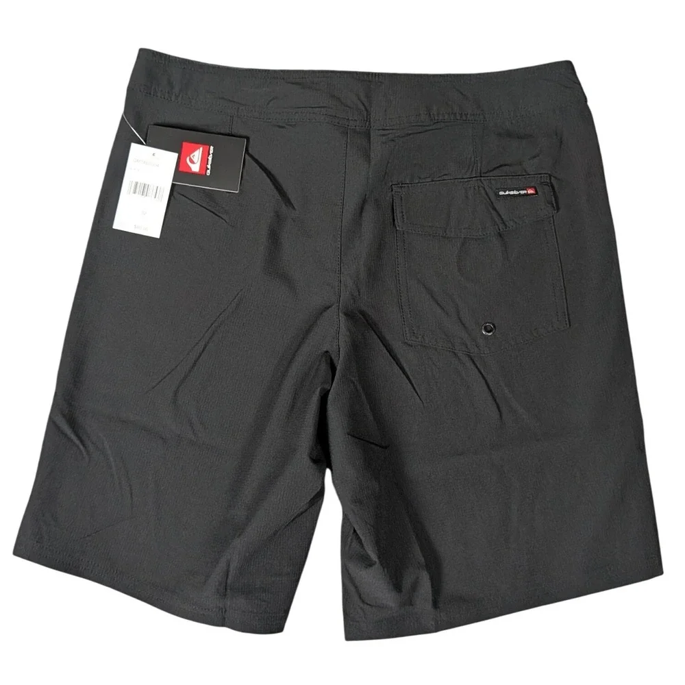 Quiksilver Mens Performance Board Shorts Black Solid Surf Trunks Size Small/32